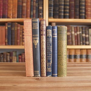 Six small antique classic literature books in decorative bindings - Free US Shipping