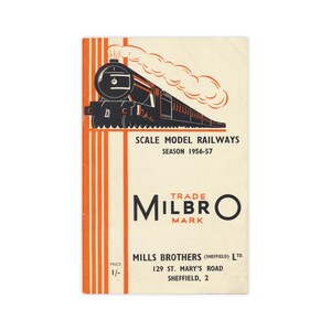 Milbro Scale Model Railways Catalog 1956-57 - vintage illustrated catalog of supplies from 1956- Free US Shipping