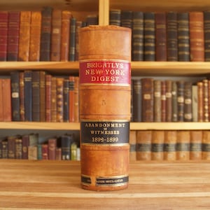 Brightly&#39;s New York Digest - antique leather bound law book from 1899 - Free US Shipping
