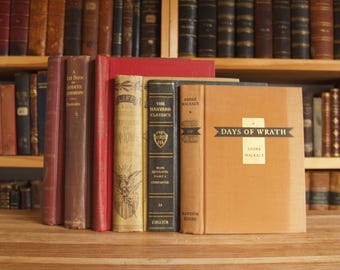 Collection of various color decorative book boards / covers from antique and vintage books, 6 matched pairs - Free US Shipping