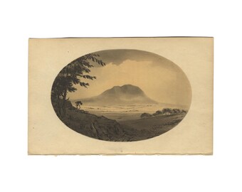 View of the Wrekin - original antique print from 1809 book, 5.25 x 8.5 inches - Free US Shipping
