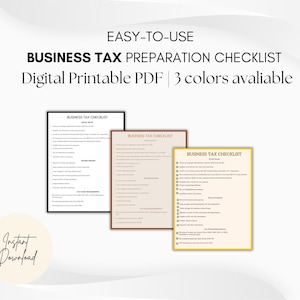 Business Tax Preparation Checklist, Tax Deduction Spreadsheet, and Comprehensive Tax Prep Guide!