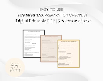 Business Tax Preparation Checklist, Tax Deduction Spreadsheet, and Comprehensive Tax Prep Guide!