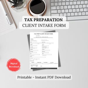 Tax Prep Client Intake Form | Tax Season | Editable PDF | Digital Download
