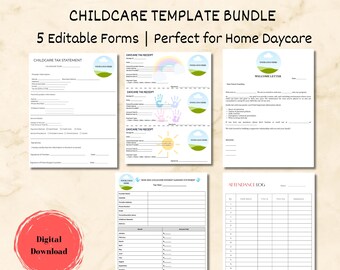 Childcare Tax & Daycare Forms Bundle, Editable on Canva (DIGITAL DOWNLOAD)