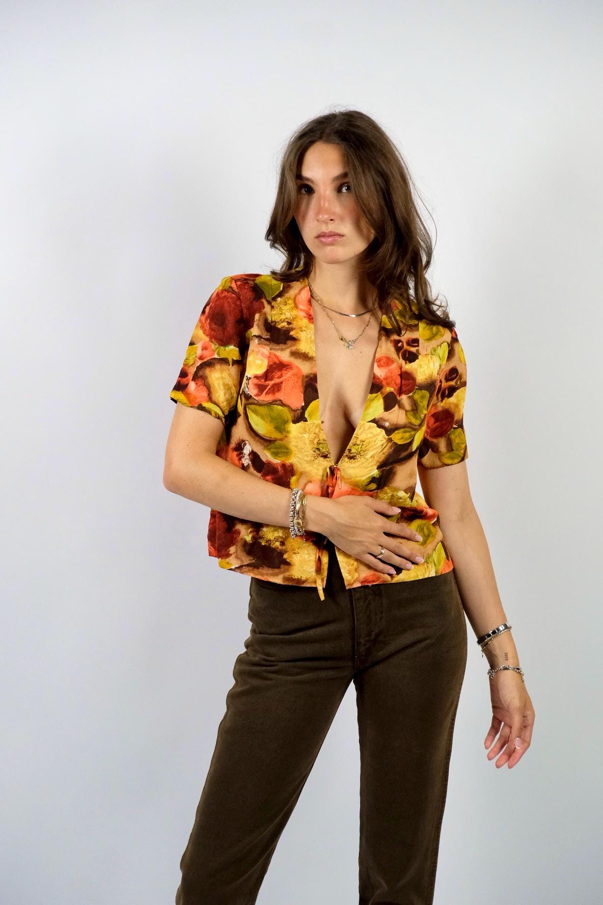 Tiefer ausschnitt bluse