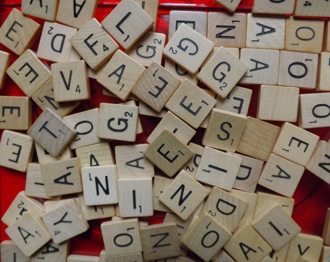 Scrabble Tiles Wood Letters 100 Mixed Random Vintage Wooden Lot Not ...