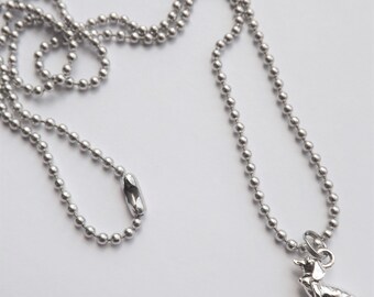 Dachshund Charm Necklace silver pewter aluminum chain or black leather
