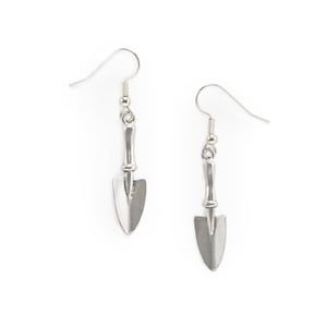 Garden Trowel Charm Earrings silver pewter surgical steel earwires USA-made gardener gift