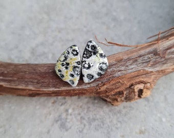 Polymer clay  earrings, stud earrings, black and white earrings, art earrings, boho earrings,handmade earrings, small gift, gift for her