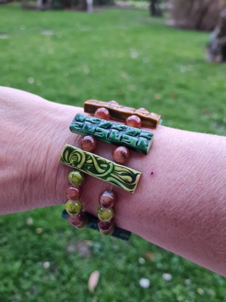 Polymer Clay Tile Bracelet, Tile Bracelet,armband,gift for Her