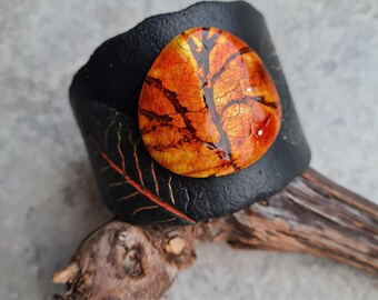Manschette Armband, Kanal Armband, Fimo Armband, schwarz-weiß Armband, handgemachten Schmuck, Geschenk für sie