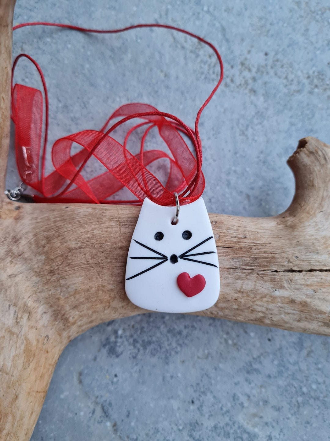 Cat Lover Necklace, Black and White Cat Necklace, Kitty Necklace,cat