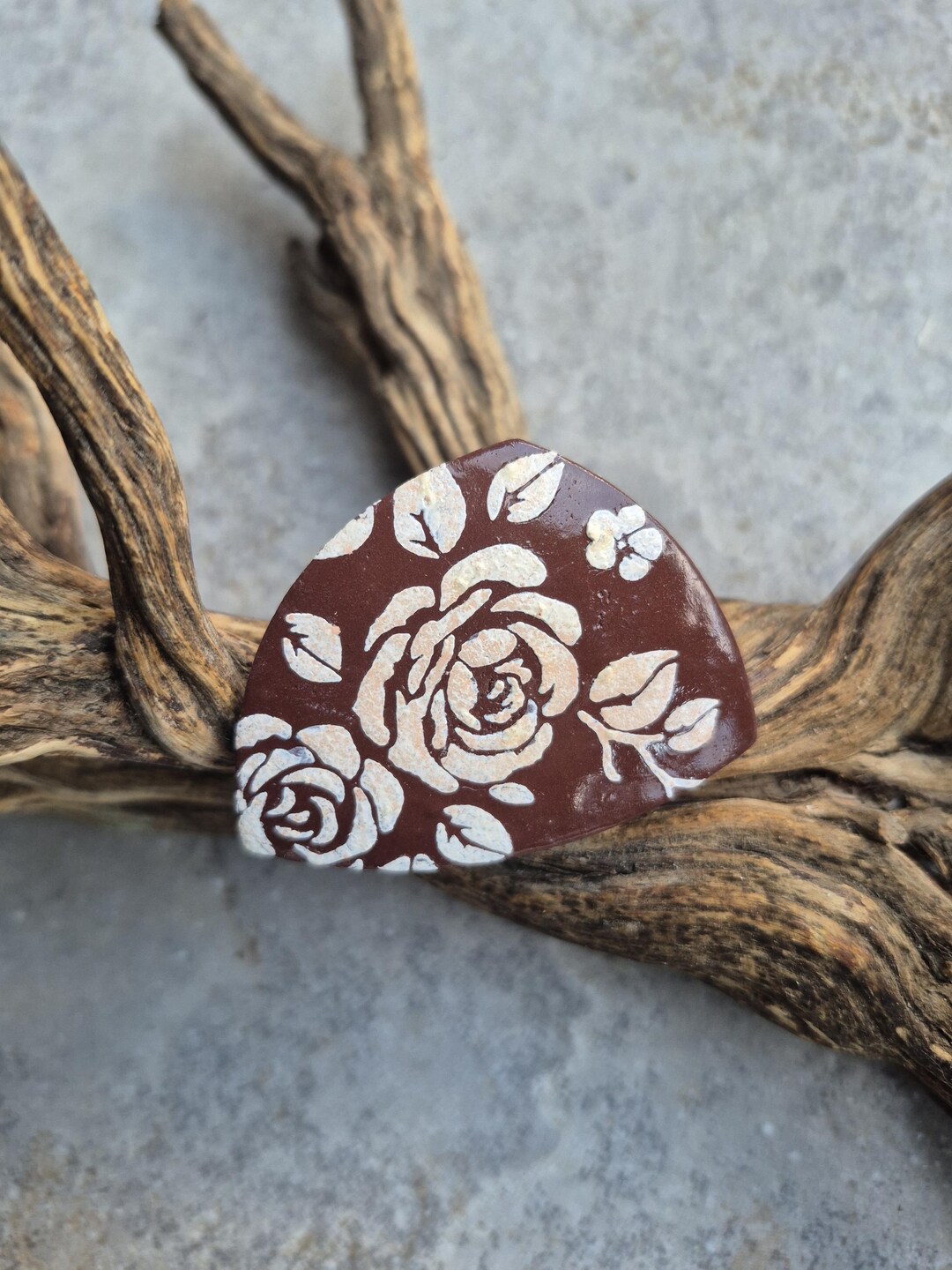Polymer Clay Ring, Statement Ring, Large Brown Ring, Art Ring, Tile ...
