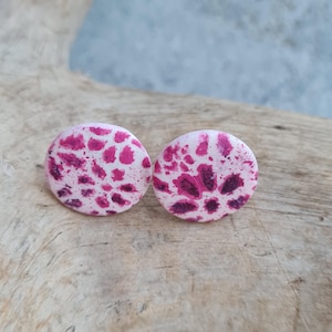 Art earrings, polymer clay stud earrings,  romantic stud earrings, small gift for her, small earrings, handmade earrings, boho earrings
