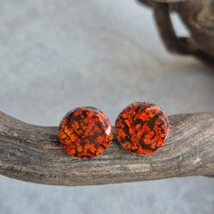 Orecchini in argilla polimerica, orecchini, gioielli fatti a mano, regalo per gli amanti della musica, orecchini arancioni, gioielli d'arte