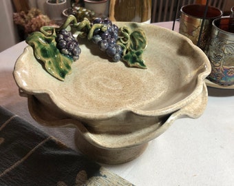 Grape Pedestal Bowl