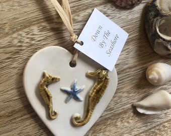 Seahorse Heart Wall Hanging Ornament