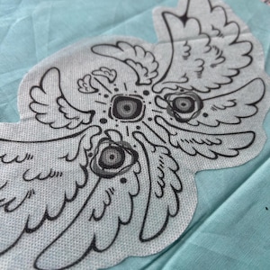 Patrón de bordado de mal de ojo con precisión bíblica (transferencia al agua DIY)