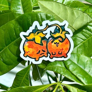 Bonita pegatina de tomates gemelos