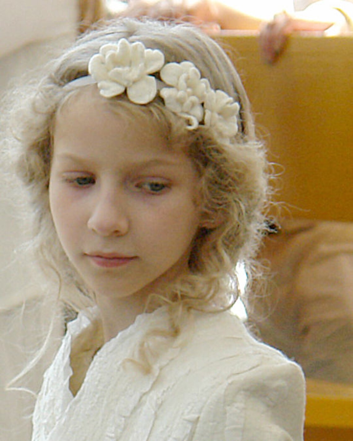 Flower Girl Headband Felt Headband Girl White Felt Headband Etsy