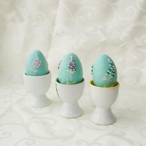 Easter eggs, Hand Felted Easter decoration, Pastel Mint Easter eggs, Embroidered Eggs, Photoshoot Decoration, Baby Shower Gift, Easter Table image 6