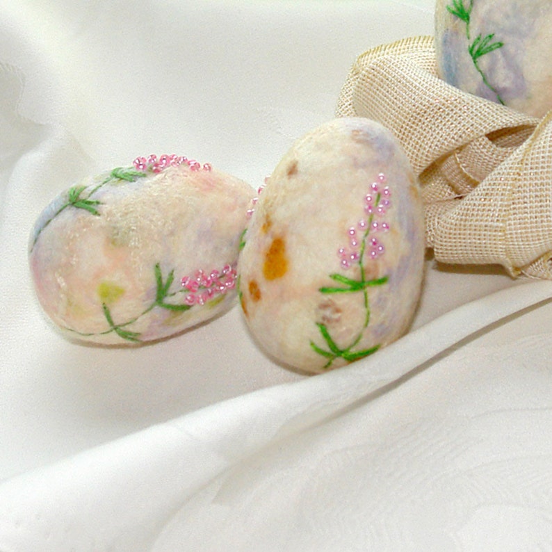 Felt Easter eggs, Hand felted Easter decoration, Pastel Easter eggs, Table Decoration, Home decor, Best wishes from Europe image 5