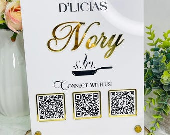 Custom QR Code Social Media Sign: Personalized Business Display, 8x10