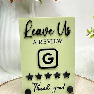 Custom Google Review NFC Sign, 4x6 Acrylic Business Review Display, NFC Tap to Connect, Smart Networking Sign for Events and Shops