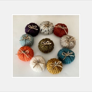 10 Mini Knit Pumpkins: Fall Tiered Tray Decor, Thanksgiving Gift
