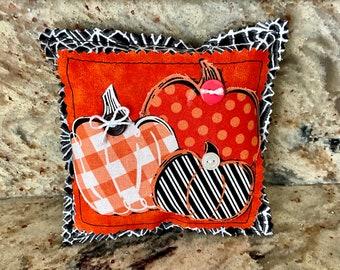 Halloween Mini Pillow, Fall Decor, Tiered Tray Decor, Farmhouse Decor, Pumpkin Mini Pillow