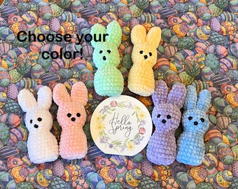 Easter Bunny Peep, Crocheted Bunny, Marshmallow Peep, Easter Gift, Tiered Tray Decor, Easter Decoration