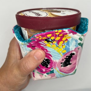 Reversible Pint Size Ice Cream Cozy, Holder for Cold or Hot Cups, Microwavable