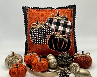Halloween Mini Pillow, Fall Decor, Tiered Tray Decor, Farmhouse Decor, Pumpkin Mini Pillow