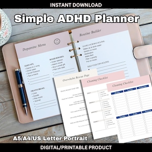 ADHD Planner Printable, Mind Map, Brain Dump, Daily ADHD Tools, Instant Download