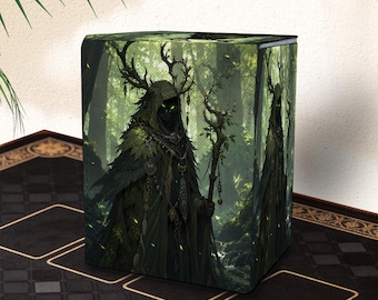 Mtg Deck Box - Deer Skull, Commander Deck Boxes, Holds 100+ Sleeved Cards, PU Leather