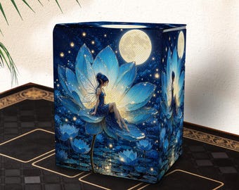 Mtg Commander Deck Box - Blue Fairy Lotus, Holds 100+ Sleeved Cards, Trading Card Boxes