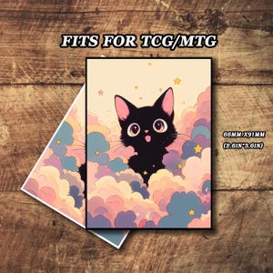 Mtg Sleeves, Matte Card Sleeves Kawaii Cat Theme, Maniche artistiche dettagliate e di alta qualità, Maniche per carte magiche