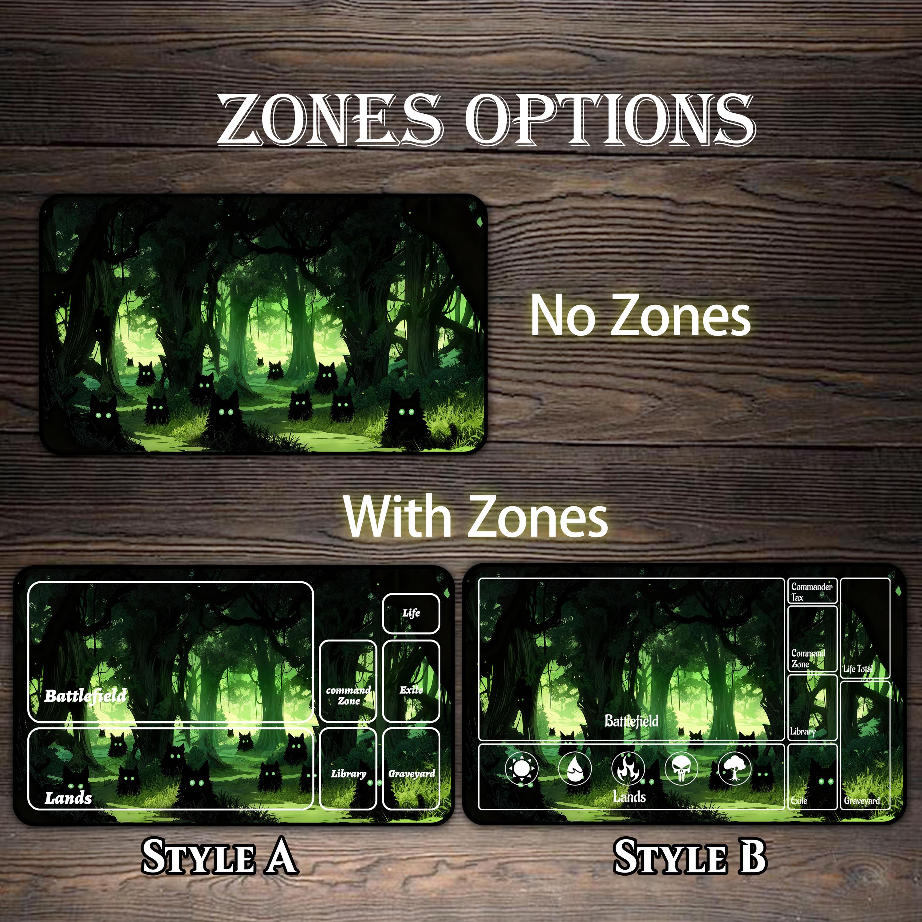MTG Playmat, Cat's Eye Forest Custom Play Mat, TCG Playmat With