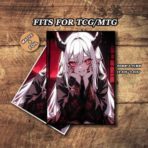 Mtg Sleeves Matte, Mtg Card Sleeves, Demon Girl Card Sleeves, Top Quality and Detailed Magic Card Sleeve, Art Card Sleeves