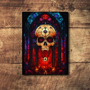 Pochettes pour cartes Mtg, pochettes pour cartes TCG, pochettes pour cartes sur le thème tête de mort en vitrail, pochettes pour cartes personnalisées, pochettes pour cartes magiques, cadeaux pour gamers