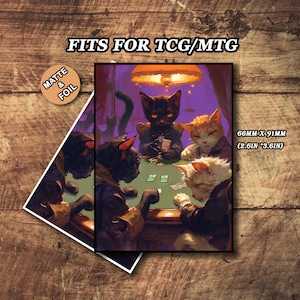 MTGカードスリーブ、ブラックキャットマジックスリーブ、マットまたは