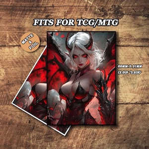 Mtg Card Sleeves, Mtg Sleeves Matte, Demon Girl Theme Card Sleeve, Custom Card Sleeves, Magic Card Sleeve, Gifts for Gamers