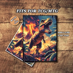 Mtg-kaarthoezen, Mtg-hoezen mat, vulkaandinosaurus-kaarthoezen, topkwaliteit en gedetailleerde magische kaarthoezen, kunstkaarthoezen