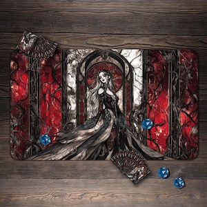 MTG Playmat, Shattered Vampire Mtg Mat, TCG/Mtg Playmat with Zones - 24&quot;x14&quot;, Custom Play Mat, Table Top Gaming Gifts