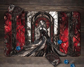MTG Playmat, Shattered Vampire Mtg Mat, TCG/Mtg Playmat with Zones - 24&quot;x14&quot;, Custom Play Mat, Table Top Gaming Gifts