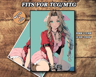 Mtg Card Sleeves Matte, Aerith Inspiration Art Card Sleeve, Foil/Holo, Gifts for Gamers