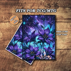 Capas Matte para Mtg, Capas para Cartas de Mtg, Capas para Cartas Florais Mágicas, Capas para Cartas Mágicas de Alta Qualidade e Detalhes, Capas para Cartas de Arte