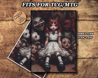Mtg Card Sleeves, Mtg Sleeves Matte, Gothic Horror Doll Card Sleeves, Top Quality and Detailed Magic Card Sleeve, Art Card Sleeves
