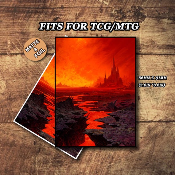 demon card sleeves Fantasy North - Book of the Dead (Red)- Spellbook Series - 100 Textured Matte TCG Card Sleeves
